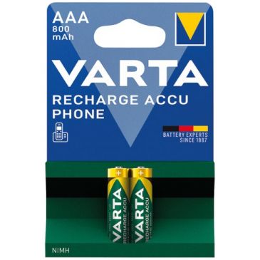 Pile rechargeable - Recharge Accu Phone - AAA 800 mAh - lot de 2 - vert