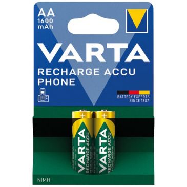 Pile rechargeable - Recharge Accu Phone - AA 1600 mAh - lot de 2 - vert