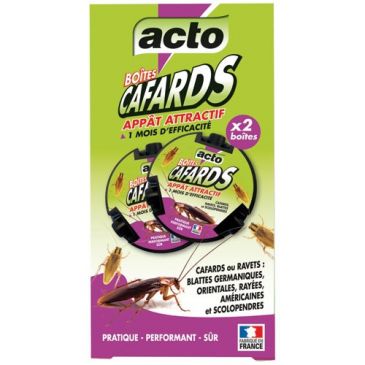  Boîte appât attractif - cafards et blattes - Lot de 2 - prêt à l'emploi