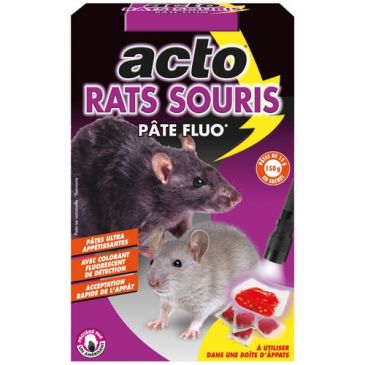Acto pâte appat fluorescente rats souris 150grammes
