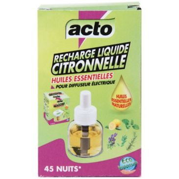Recharge liquide - pour diffuseur - 45 nuits - parfum citronnelle