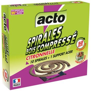 Acto spirales bois compresse citronnellex10