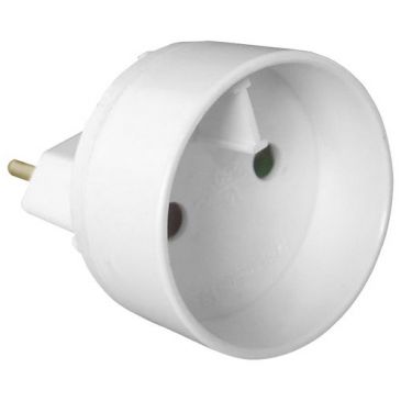 Adaptateur mâle 6A en Femelle 16A blanc