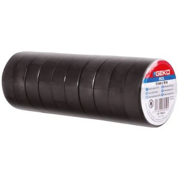 Adhésif isolation 15 mm x10 m noir lot de 10
