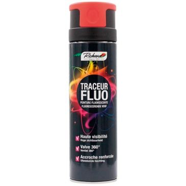 Bombe peinture fluorescente Multi-supports 500 ml Traceur Fluo - Orange