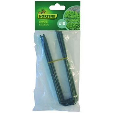 Agrafes fixsol métal plastifié vert 17x3.5cm x10 sc