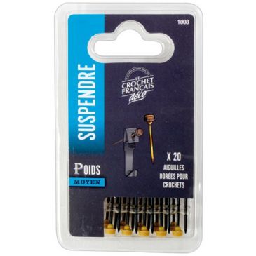 Aiguilles de rechange - pour crochet - 12.7 cm - dorées - lot de 20 