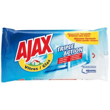 Ajax vitres lingettes x40