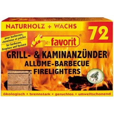 Allume feu - barbecue - bois compressé - lot de 72