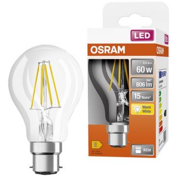 Ampoule led standard claire filament 7w60 b22 chaud boite