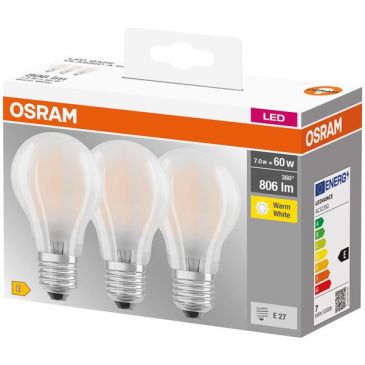 Ampoule LED Standard Filament dépolie 6,5W=60 E27 chaud boi