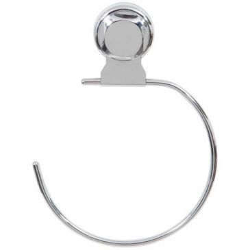 Anneau porte serviette à ventouse métal chromé
