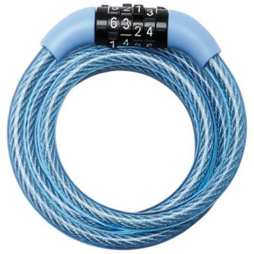 Câble antivol s'enroulant - à combinaison - 1.2 m x 8 mm - coloris pastels 