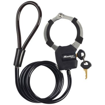 Câble antivol menotte - à clé - 1m x 8 mm - 2 clés - noir