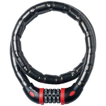 Câble antivol - articulé - à combinaison - 1 m x 18 mm - noir