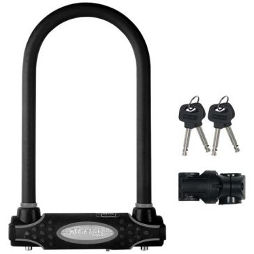 Antivol en U - à clé - anse 21 cm x 13 mm - noir