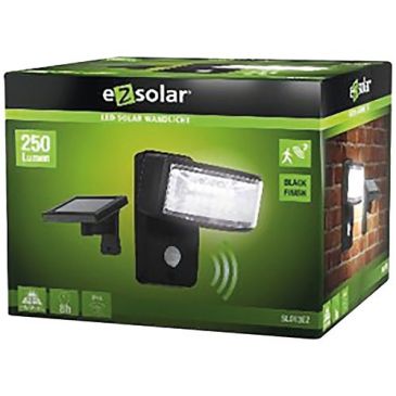 Applique murale - solaire - 250 lm - détecteur de mouvement - IP44 - noir