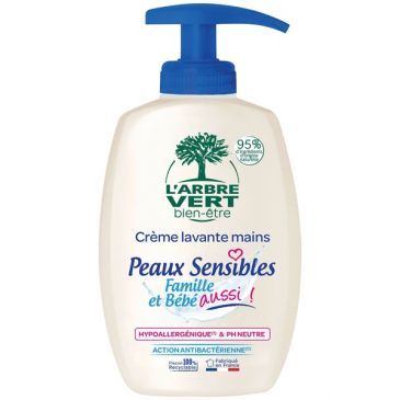 Crème lavante main peaux sensibles bio pompe 300 ml