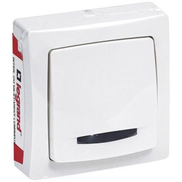 Interrupteur - simple - va-et-vient - Led lumineux - en saillie - complet -