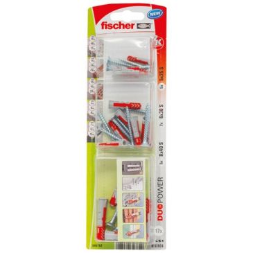 Assortiment cheville + vis duopower ass 5x25/6x30/8x41
