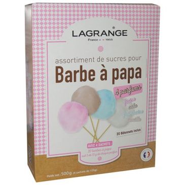 Assortiments de 4 parfums de sucre pour Barbe à papa - 500 g