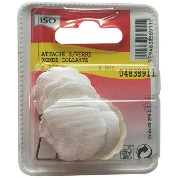 Attache tableau adhésif - blanc - sachet de 6 