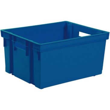 Bac de rangement en plastique sans couvercle - 50 L - bleu minéral