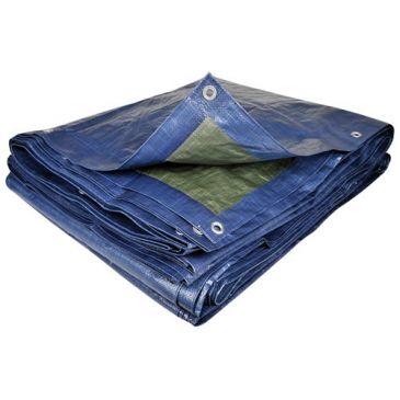 Bache pro renforcée - 140 g/m²  - polyéthylène - bleu/vert - 5 x 4 m