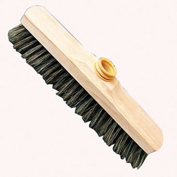 Balai droit 30cm bois brut soie grise s46 + douille écolo