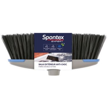 Balai extérieur antichoc fibres double action