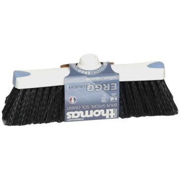 Balai fibre noire dure renfort bleu gamme ergotouch