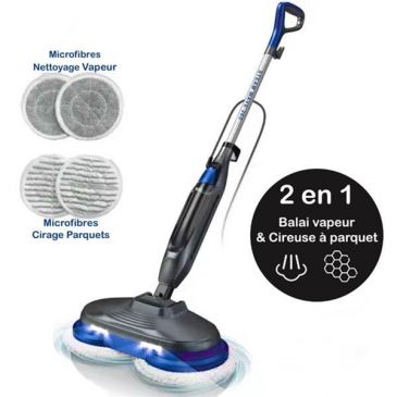 Balai vapeur cireuse sols - STEAMWAVE360