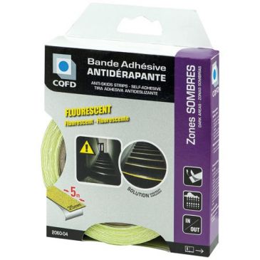 Bande adhésive antidérapante 5 m x 25 mm fluorescente