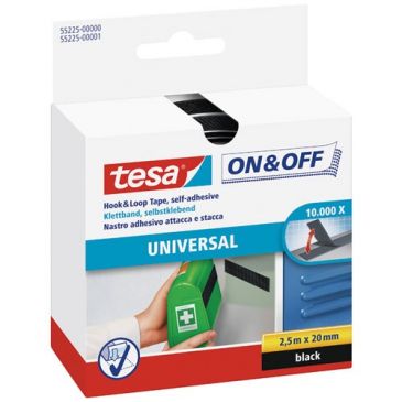 Bande ON&OFF auto agrippante velcro noir 2,5mx20mm