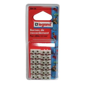Barrette raccord 10mm2 nylbloc blanc blister