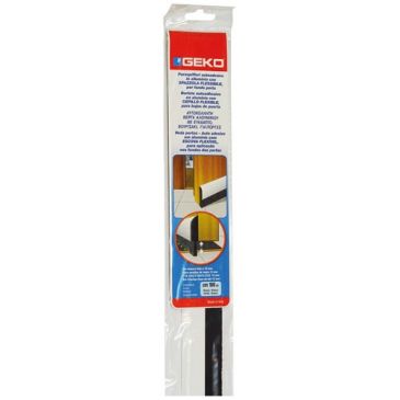 Bas de porte adhésif aluminium +brosse flexible 100cm blanc