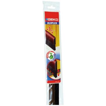 Bas de porte adhésif aluminium +brosse flexible 100cm marron