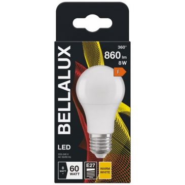 Bellalux led dépoli standard e27 8.5w chaud