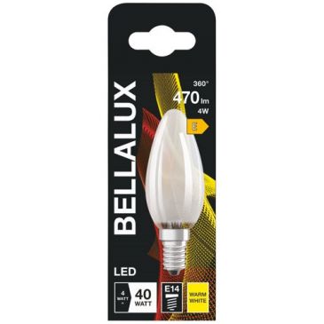 Bellalux led flamme verre depoli 4w e14 chaud 470lm
