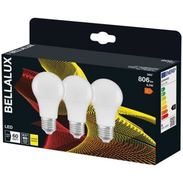 Bellalux led radiateur dépoli standard e27 8.5w chaud 806lm boite de 3