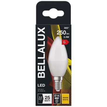 Bellalux led radiateur dépoli flamme e14 3.3w chaud 250lm