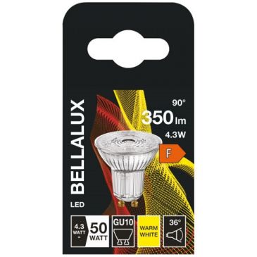 Bellalux led spot par16 verre gu10 4.3w chaud 350 lm