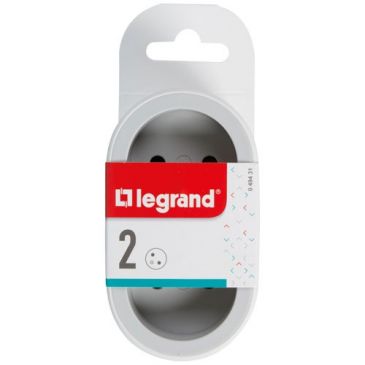 Biplite FB 2x2P+T standard prises frontales blanc/gris