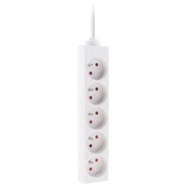 Bloc 5 prises 16a h05vvf avec cable de 1 m blanc