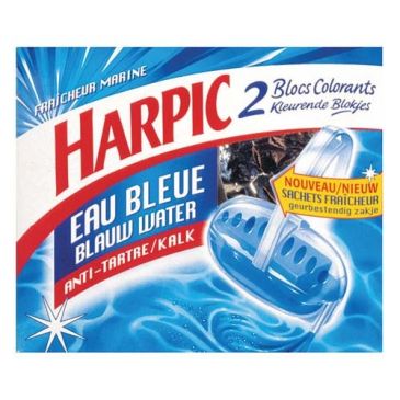 Bloc cuvette WC Harpic anti-tartre eau bleue