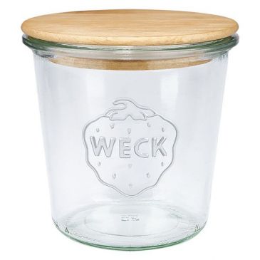 Bocal conique droit 580 ml avec couvercle Bois