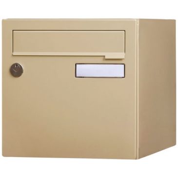 Boite aux lettres normalisee 1 porte exterieur acier beige