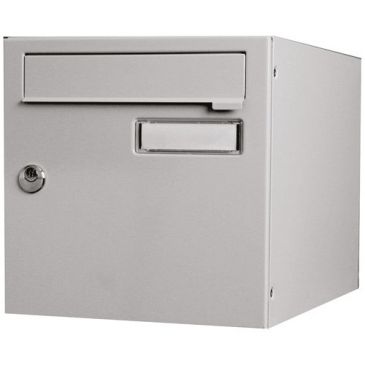 boite aux lettres normalisee 1 porte exterieur acier gris