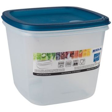 Boite carrée 2.5l naturel couvercle turquoise acidulé