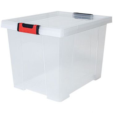 Boite de rangement avec couvercle Clipstock 45 L naturel